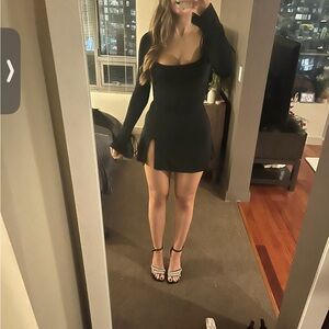 Oh Polly Baize Long Sleeve Mini Dress